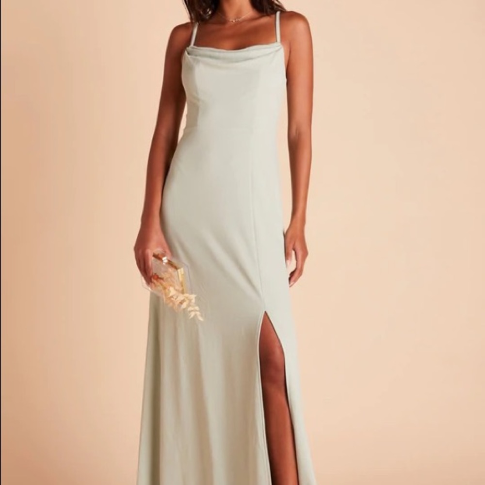 Worn once birdie grey bridesmaid dress in the color sage